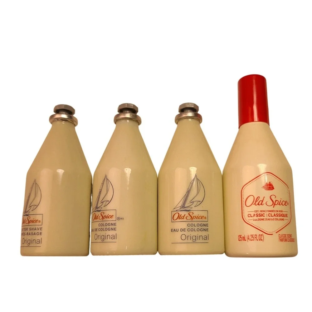 Vintage Old Spice Original After Shave and Cologne 4 Bottle Set 1997 Classic